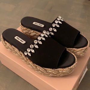 AUTHENTIC & BRAND NEW Miu Miu Embellished Espadrilles